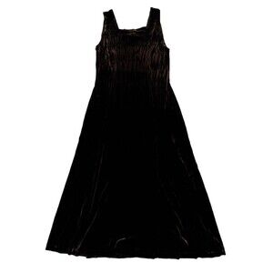 VTG burnout Brown Velvet Maxi Dress 90s  Whimsigoth Fairygrunge One Size